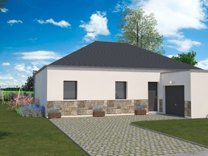 Axces Habitat Constructeur De Maison En Bretagne AXCES 12 V2 Perspective FACE